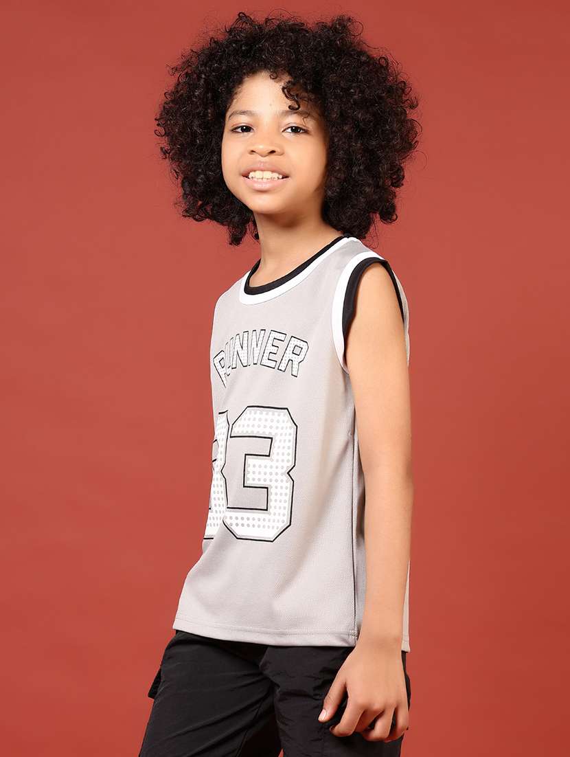 boys typographic print sleeveless t-shirt - 21705763 -  Standard Image - 1
