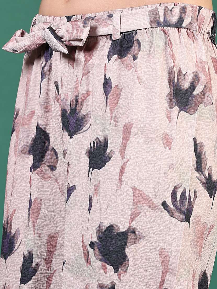 women printed mid rise straight palazzo - 21705769 - Standard Image - 4
