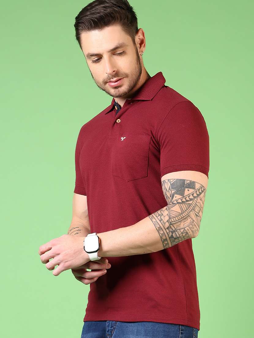 men solid short sleeves polo t-shirt - 21705807 -  Standard Image - 1