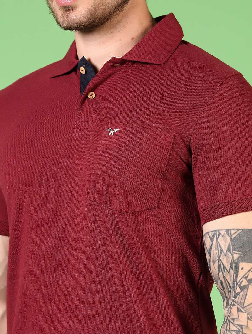 men solid short sleeves polo t-shirt - 21705807 -  Standard Image - 4