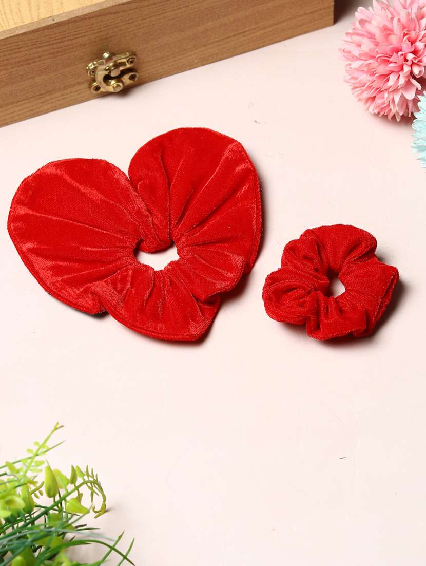 tipy tipy tap heart shape scrunchie - red