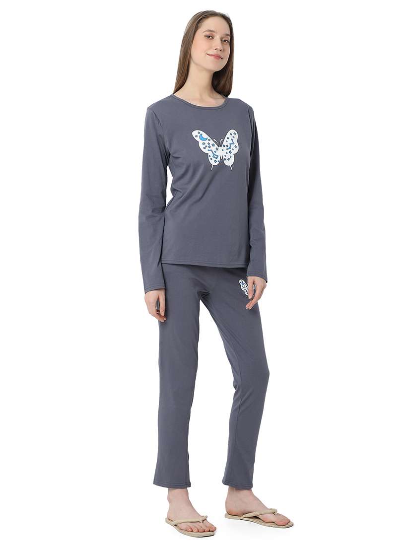 women chest print pyjama nightwear set - 21706232 -  Standard Image - 1