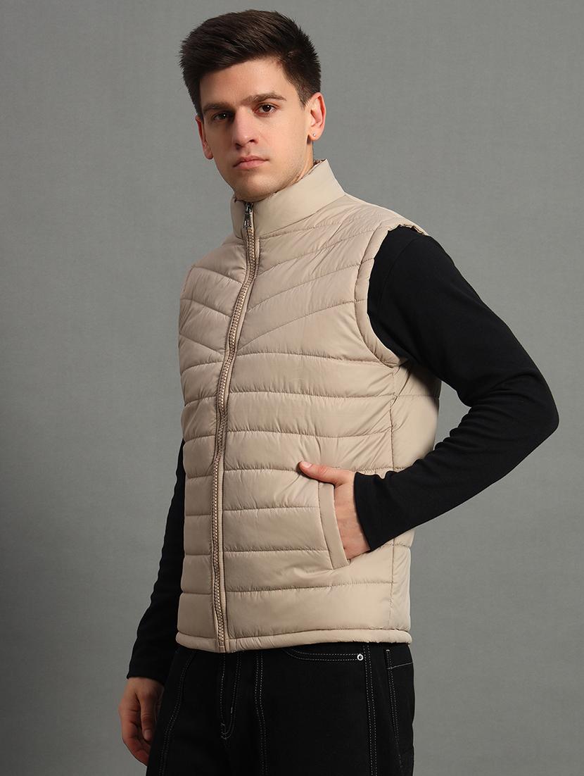 men sleeveless solid puffer jacket - 21706681 - Zoom Image - 0