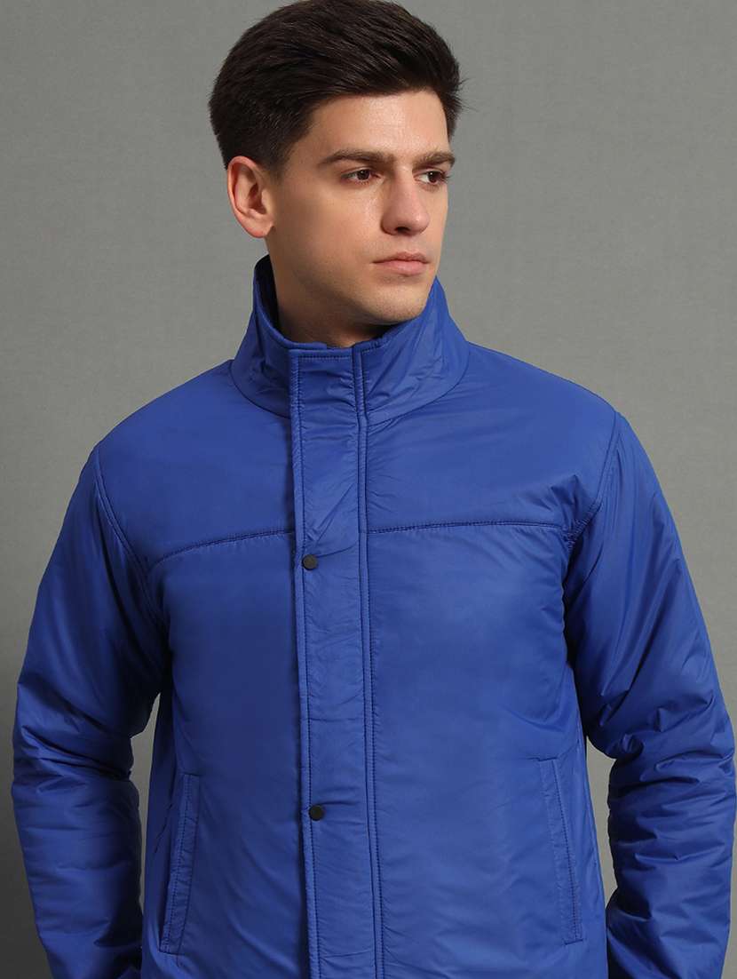 men long sleeves solid bomber jacket - 21706698 -  Standard Image - 4