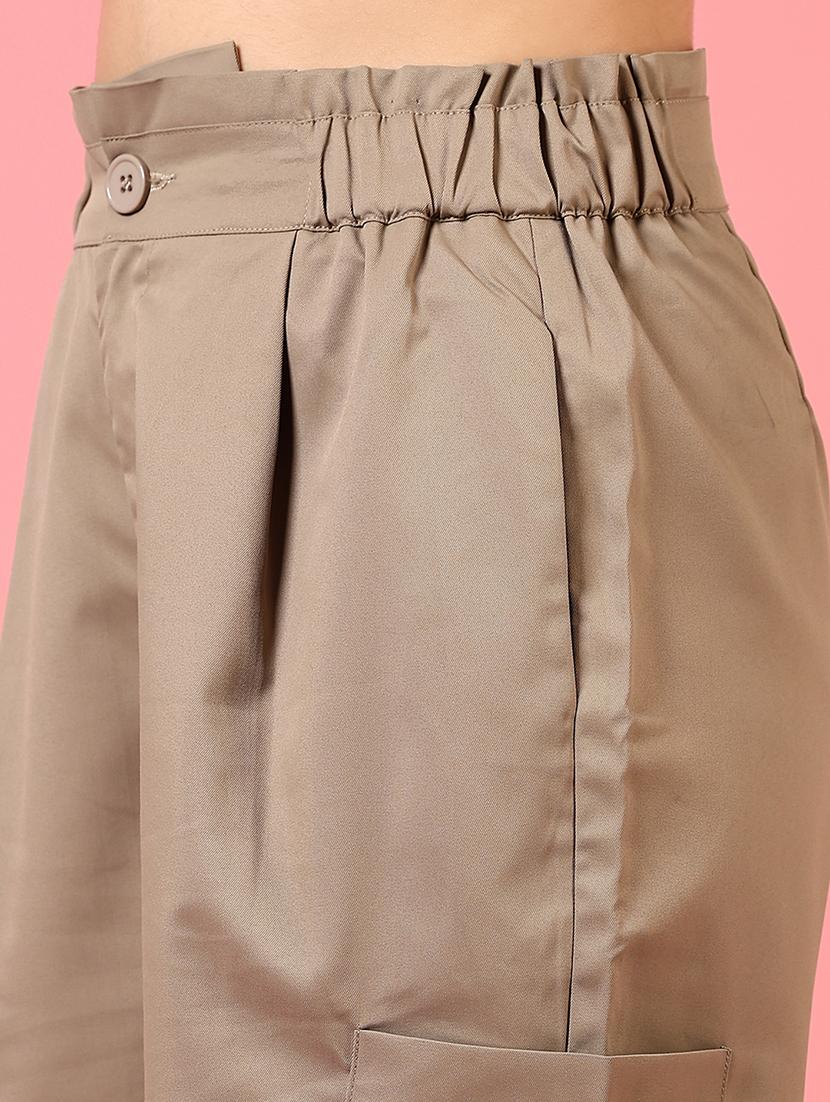 women solid high rise straight trouser - 21706752 - Standard Image - 4