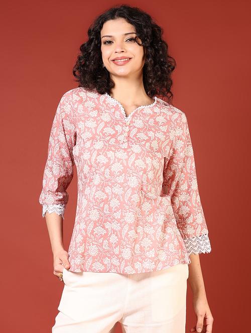 women printed three quarter sleeves short kurti - 21706757 - Standard Image - 0