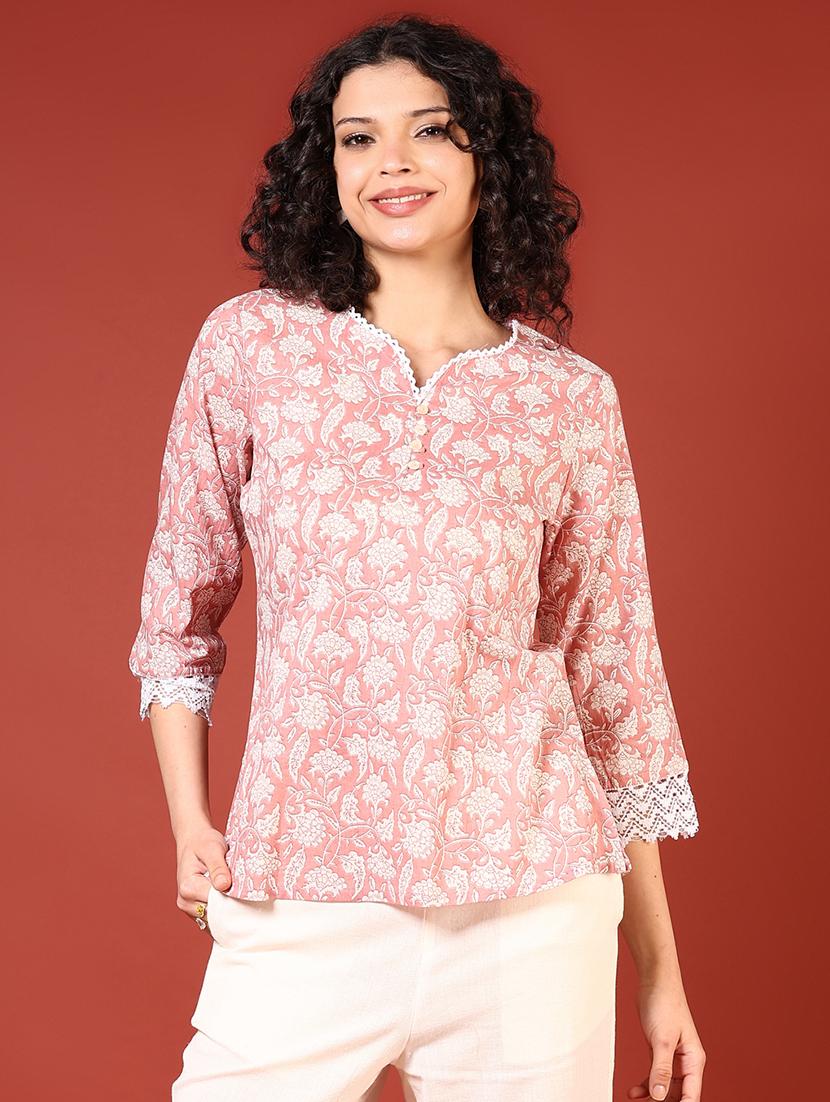 women printed three quarter sleeves short kurti - 21706757 - Zoom Image - 0