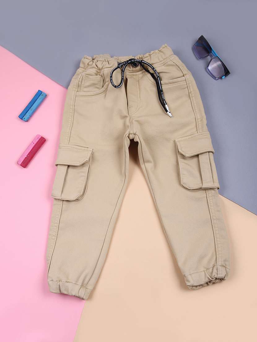 boys solid mid rise cargo