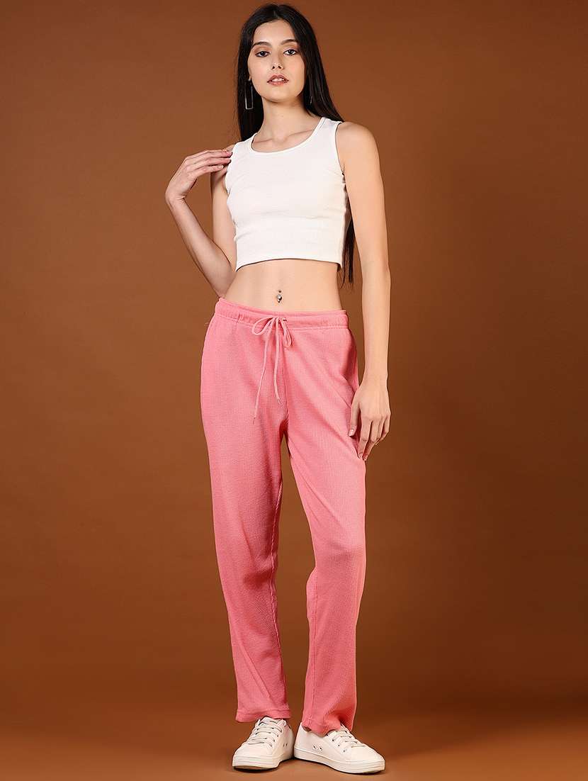 women solid mid rise track pant - 21706766 - Standard Image - 4