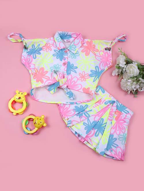 girls printed skirt top twin set - 21706771 - Standard Image - 0