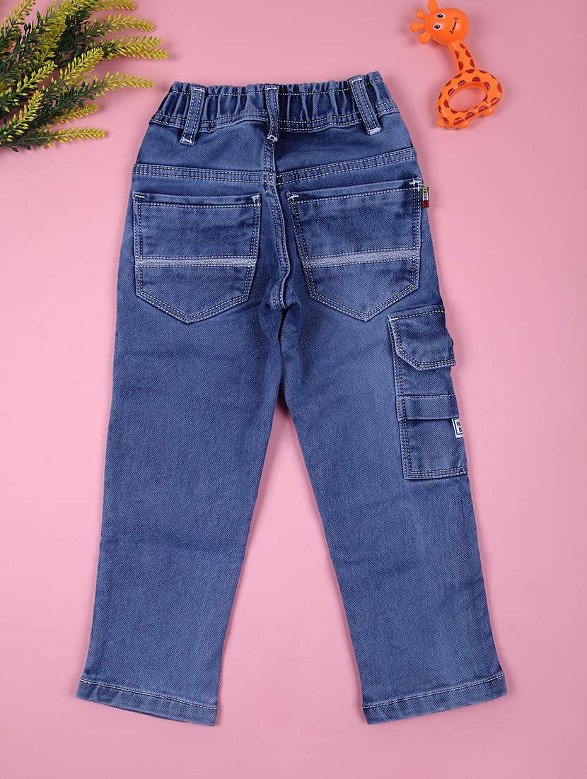 boys solid mid rise denim cargo - 21706801 -  Standard Image - 1