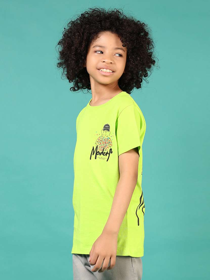 boys front & back printed round neck t-shirt - 21707381 - Standard Image - 1