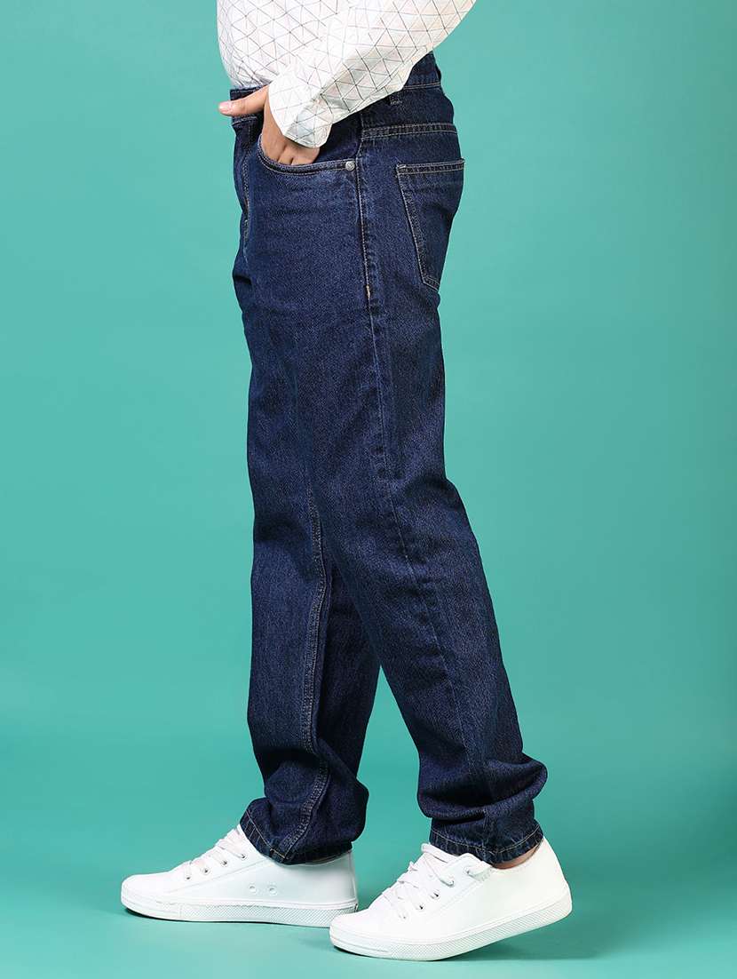 boys blue mid rise plain jean - 21707402 -  Standard Image - 1