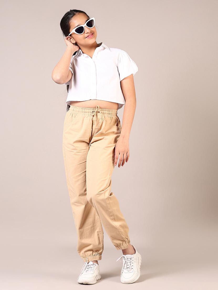 girls white solid short sleeve top - 21707403 - Standard Image - 4