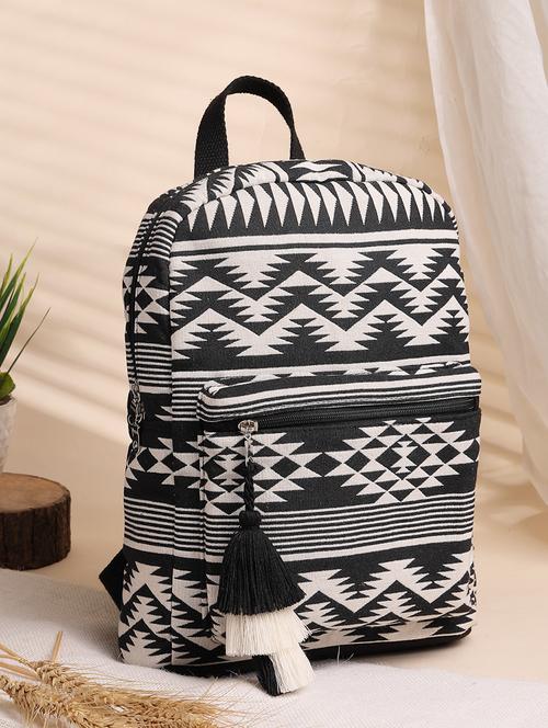black cotton regular backpack - 21707541 - Standard Image - 0