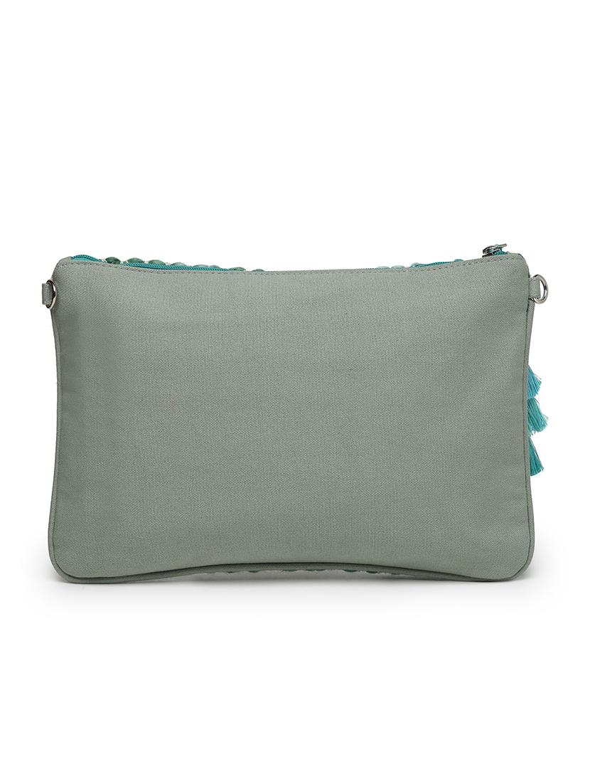 women green self design sling bag - 21707569 -  Standard Image - 1