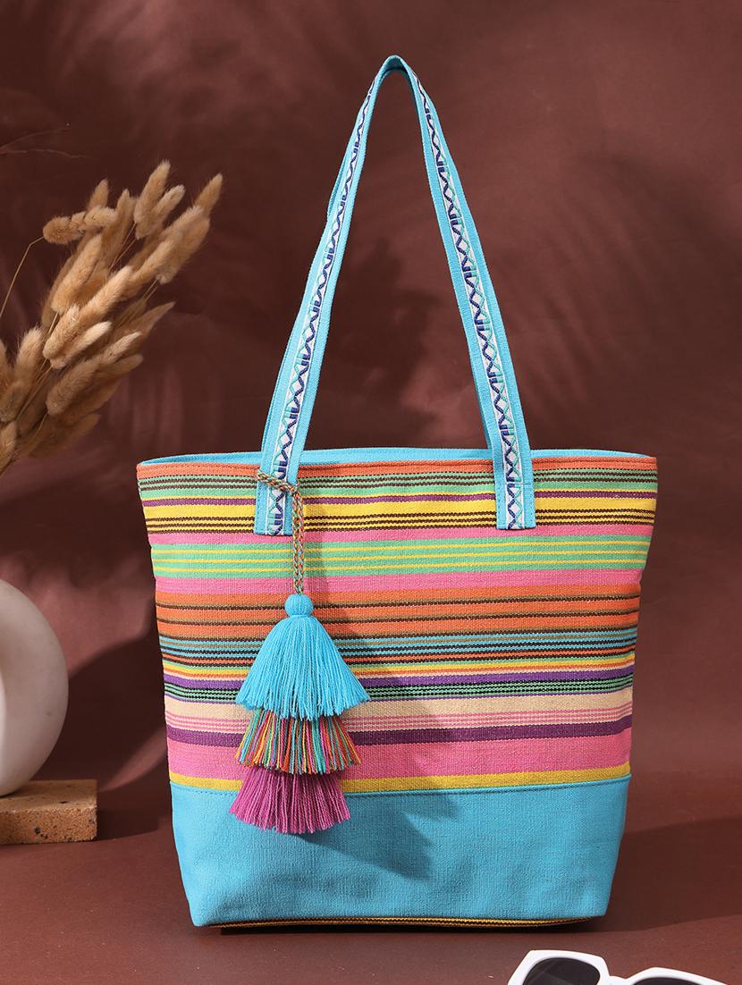 women multi colored stripes regular tote - 21707605 - Zoom Image - 0
