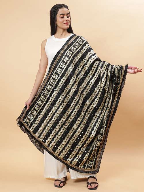 women phulkari dupatta with mirror work - 21707677 - Standard Image - 0