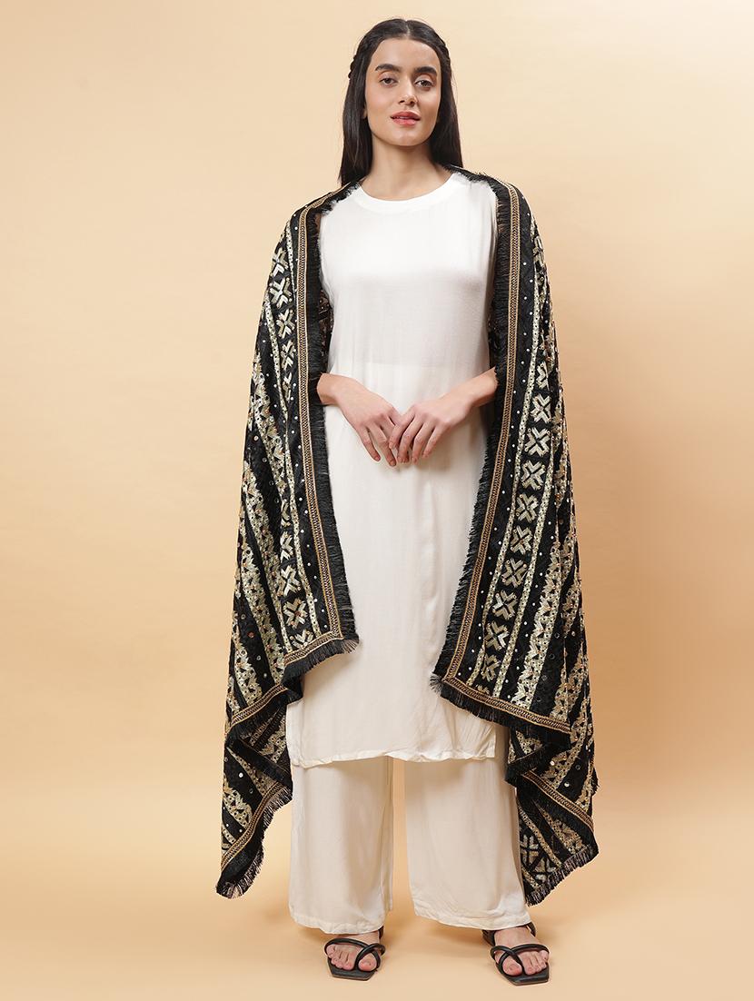 women phulkari dupatta with mirror work - 21707677 - Standard Image - 1