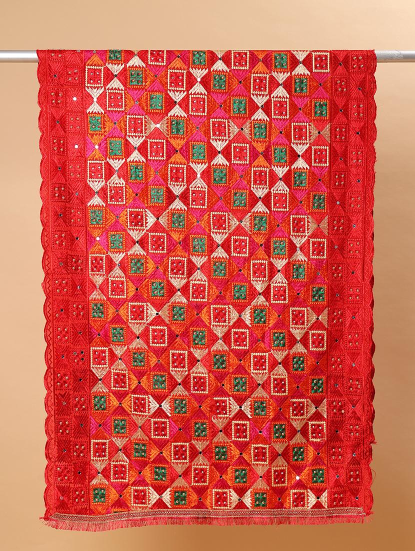women phulkari dupatta with mirror work - 21707680 - Standard Image - 6