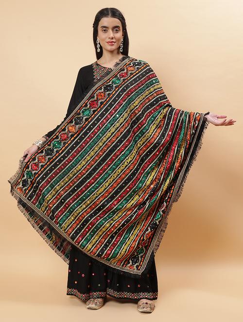 women phulkari dupatta with mirror work - 21707684 - Standard Image - 0