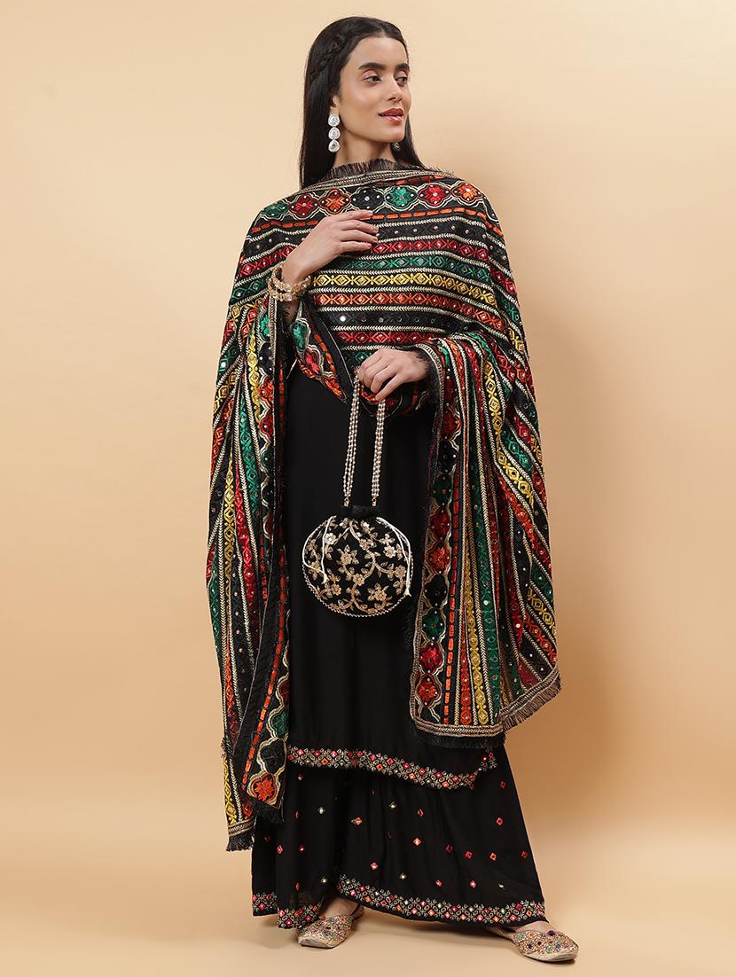 women phulkari dupatta with mirror work - 21707684 - Standard Image - 1
