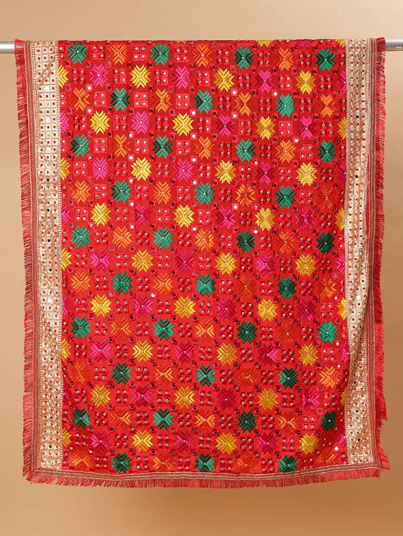 women phulkari dupatta with mirror work - 21707688 -  Standard Image - 6