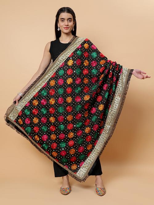 women phulkari dupatta with mirror work - 21707689 - Standard Image - 0