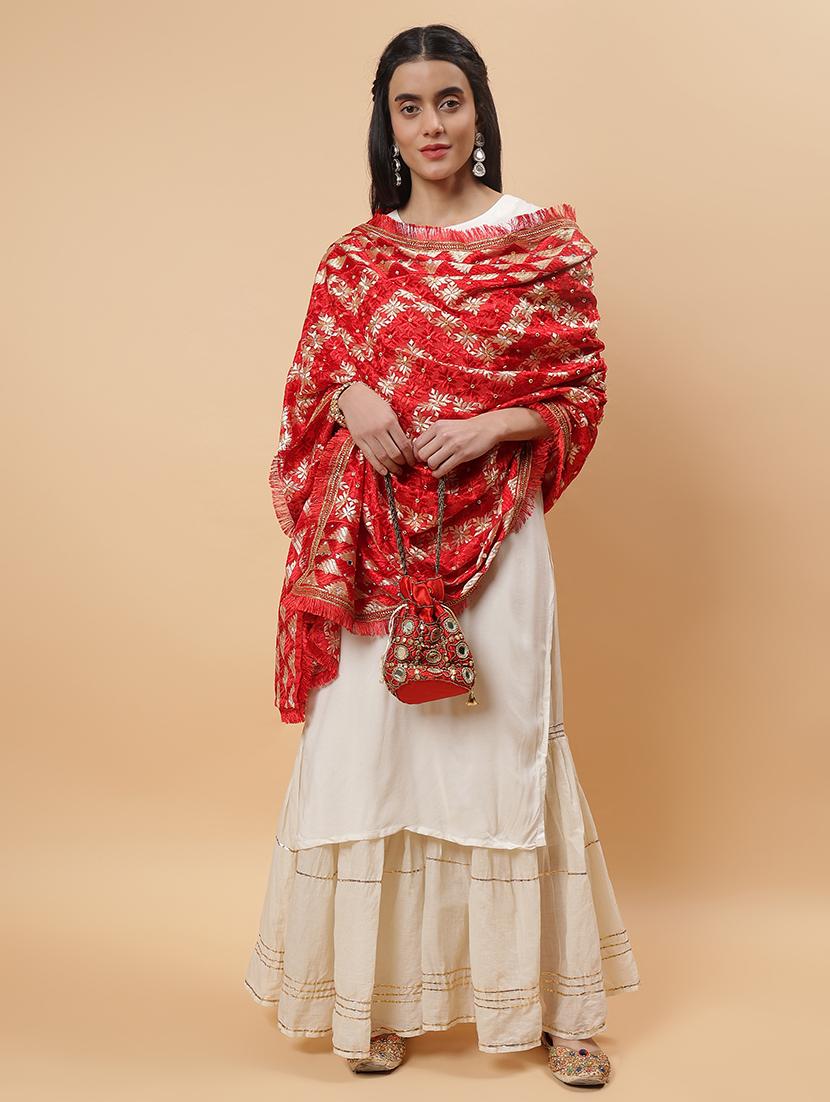 women phulkari dupatta with mirror work - 21707690 - Standard Image - 1