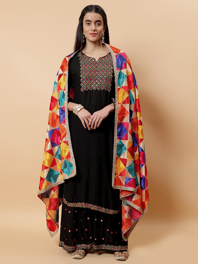 women multicolour phulkari bagh dupatta - 21707691 -  Standard Image - 1