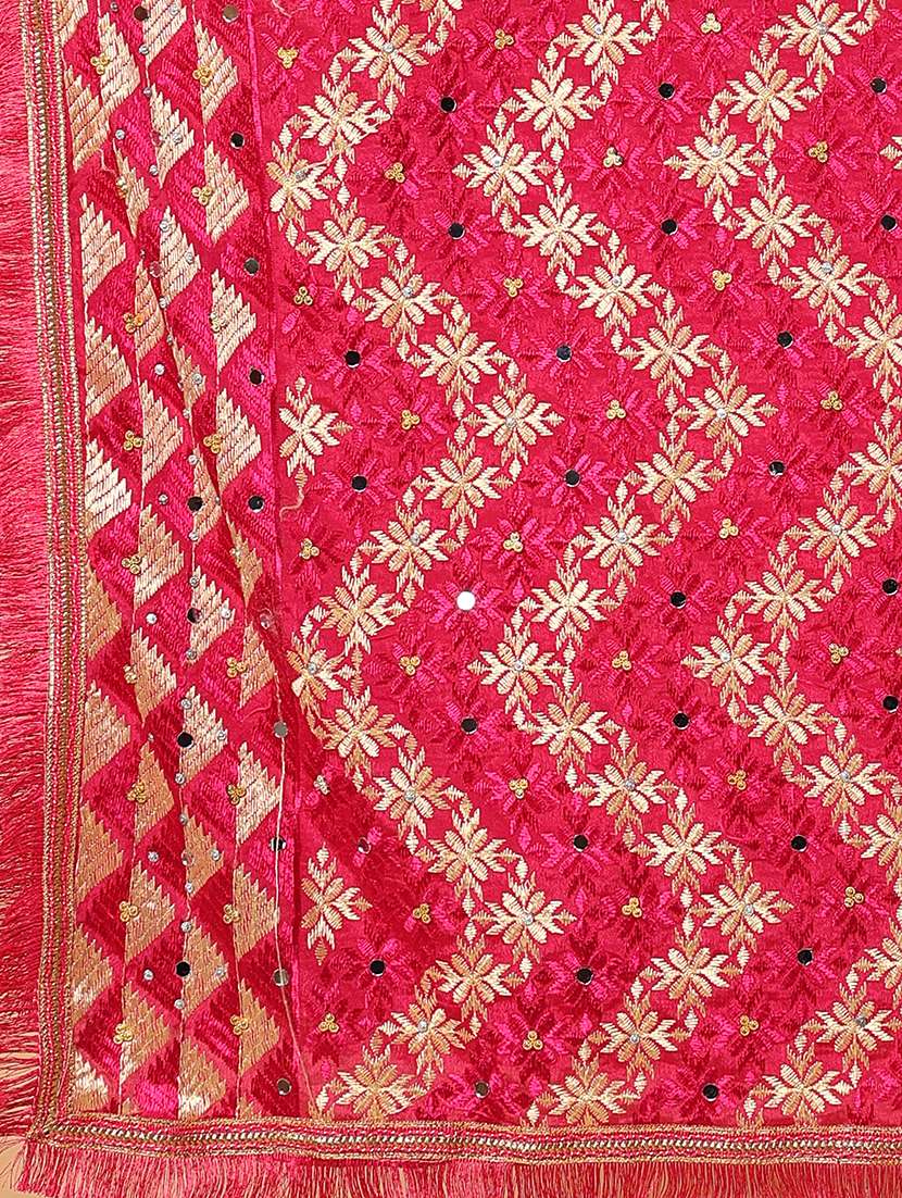 women phulkari dupatta with mirror work - 21707694 -  Standard Image - 6