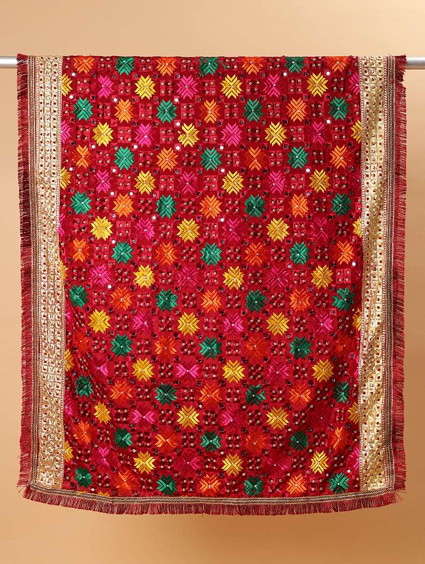 women phulkari dupatta with mirror work - 21707696 -  Standard Image - 6