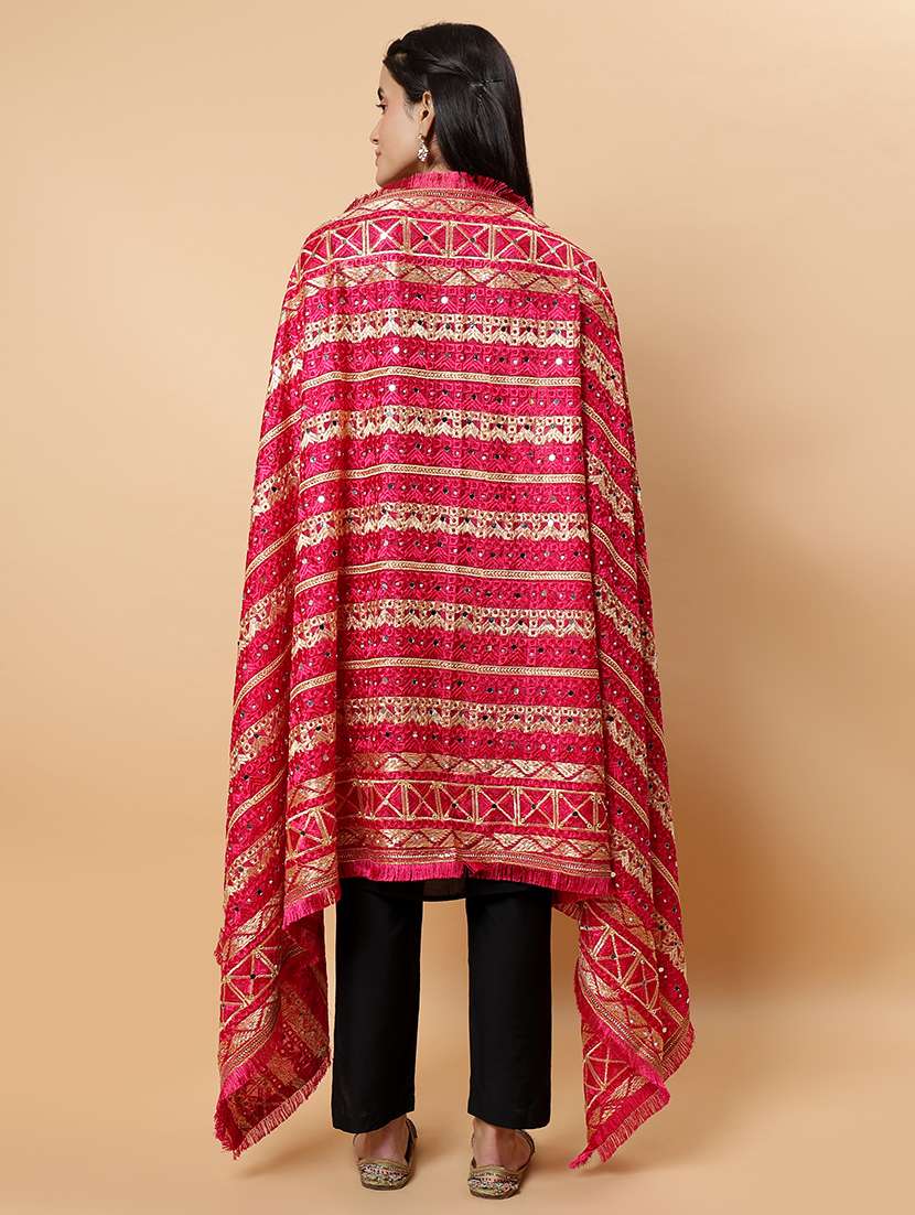 women phulkari dupatta with mirror work - 21707704 -  Standard Image - 4