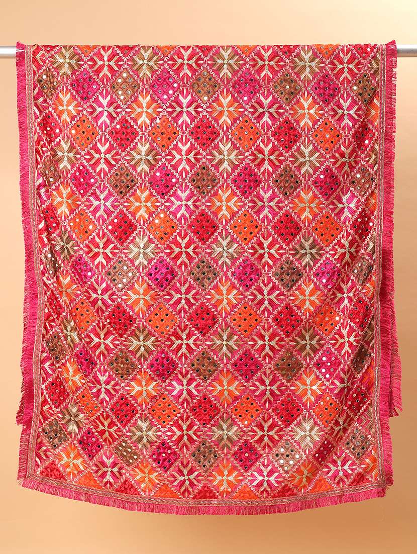 women phulkari dupatta with mirror work - 21707706 -  Standard Image - 6