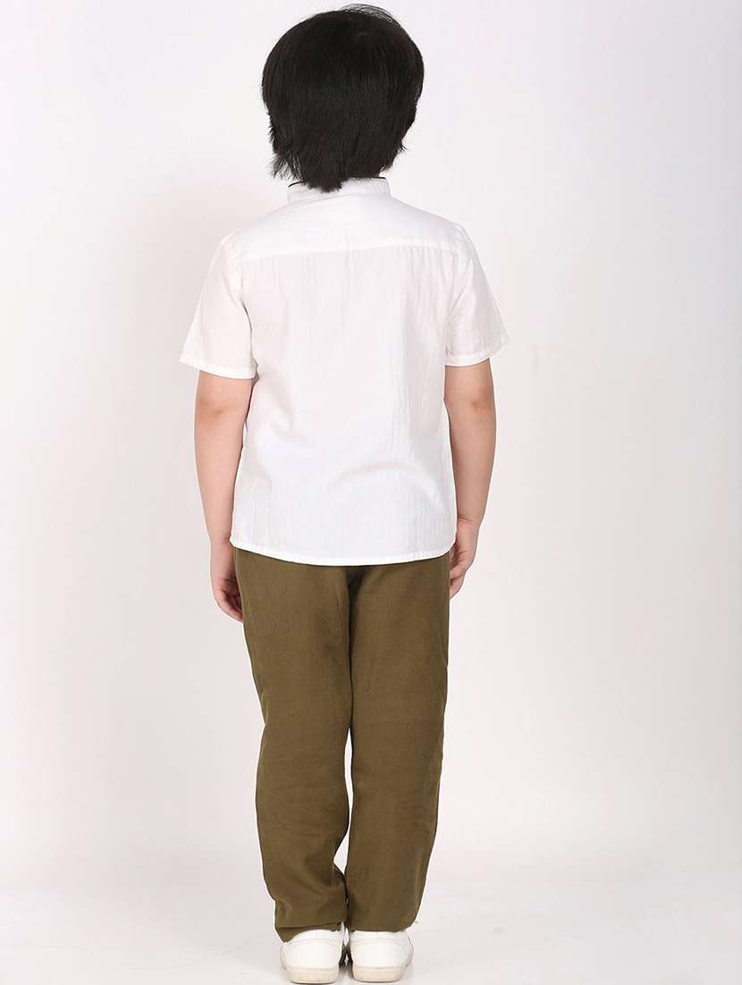 boys solid shirt and trouser set - 21707846 -  Standard Image - 1