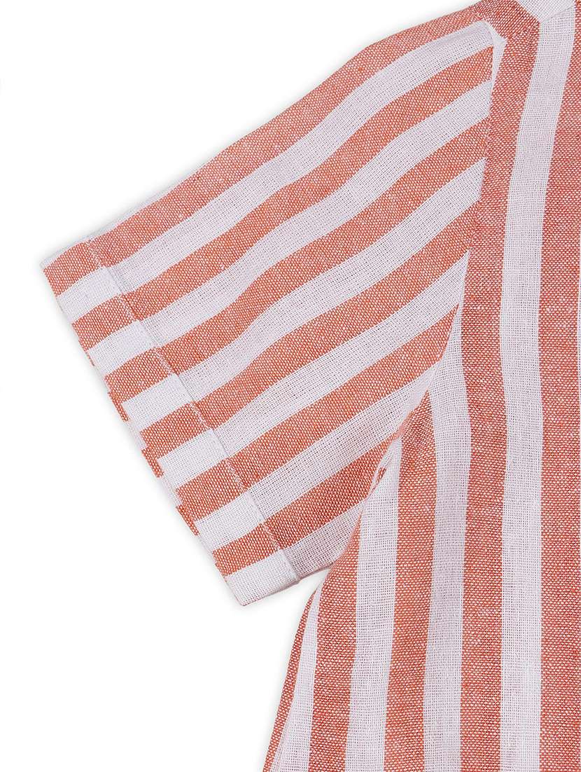 boys peach stripes shirts & shorts set - 21707854 -  Standard Image - 4