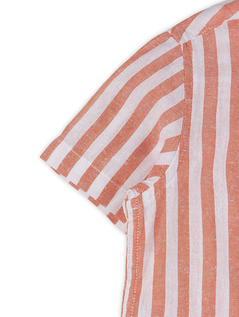 boys peach stripes shirts & shorts set - 21707856 -  Standard Image - 4