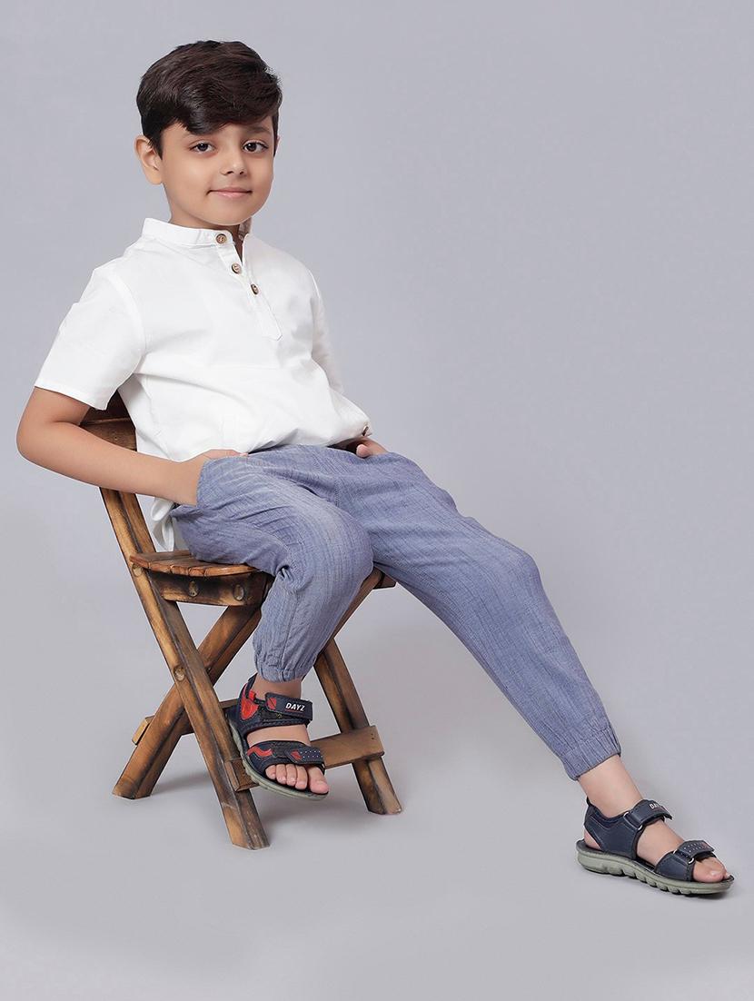 boys white solid short kurta - 21707857 - Standard Image - 4