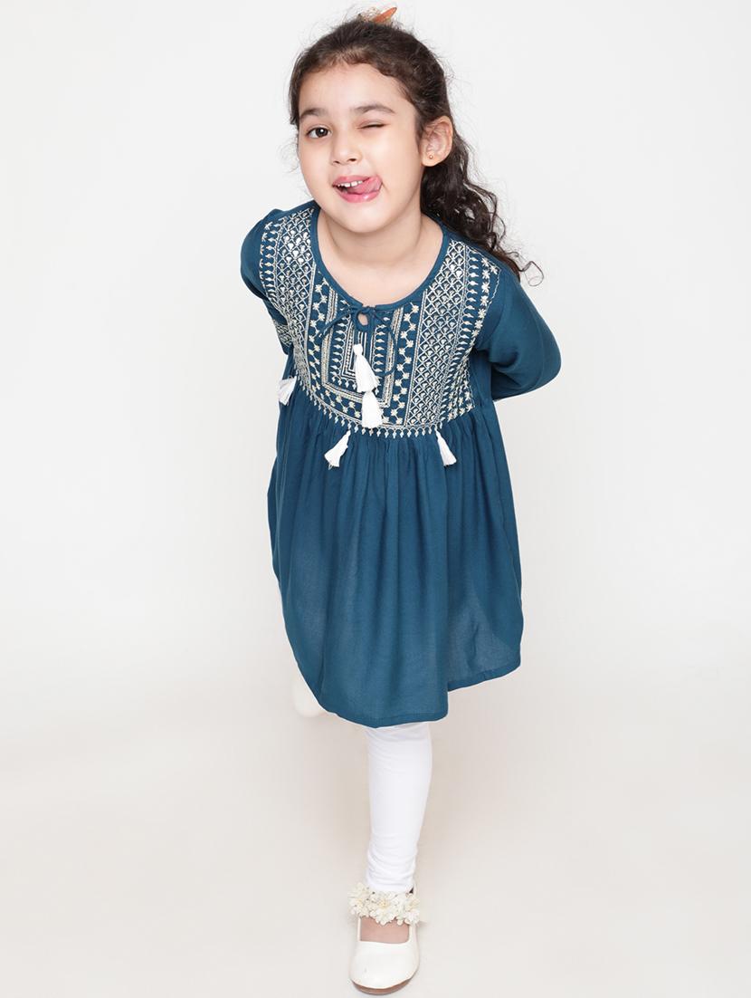 girls embroidered round neck top - 21707968 - Standard Image - 4
