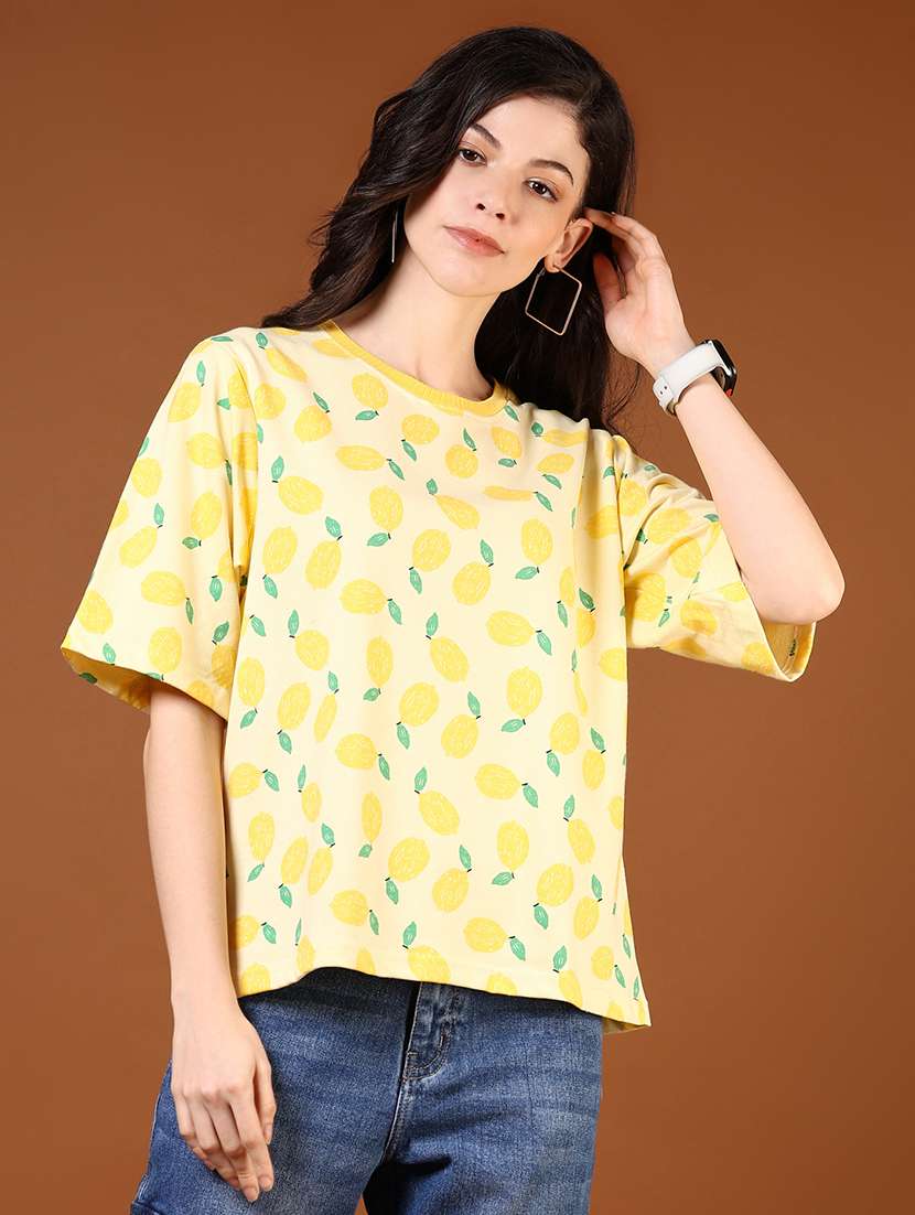women printed short sleeves oversized t-shirt