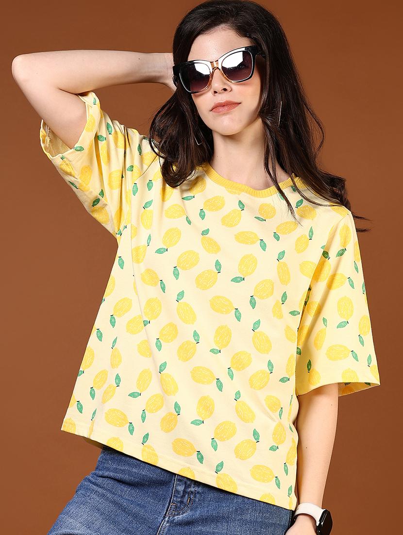 women printed short sleeves oversized t-shirt - 21708305 - Standard Image - 1