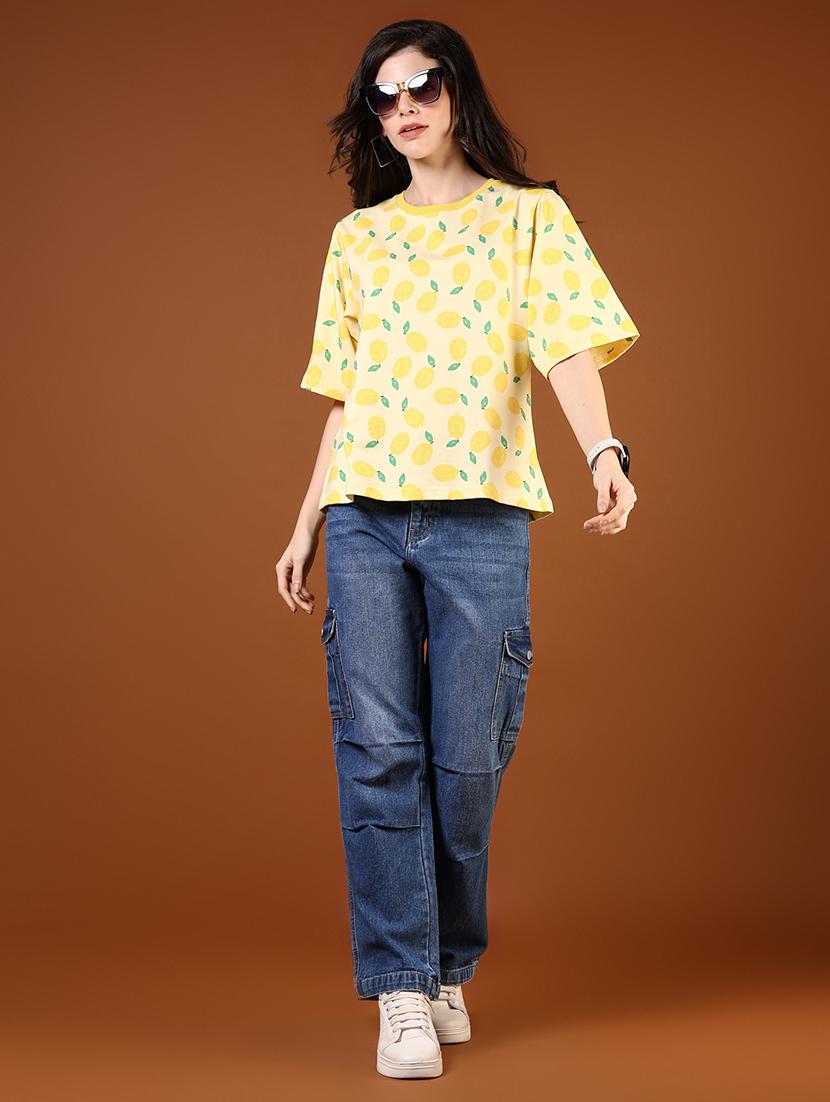 women printed short sleeves oversized t-shirt - 21708305 - Standard Image - 4
