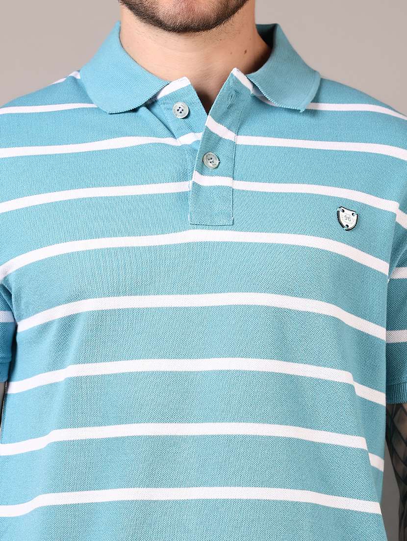 men striped short sleeve regular fit polo t-shirt - 21708370 -  Standard Image - 4