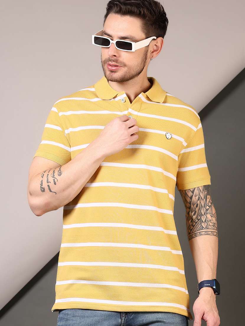 men striped short sleeves polo t-shirt - 21708374 -  Standard Image - 1