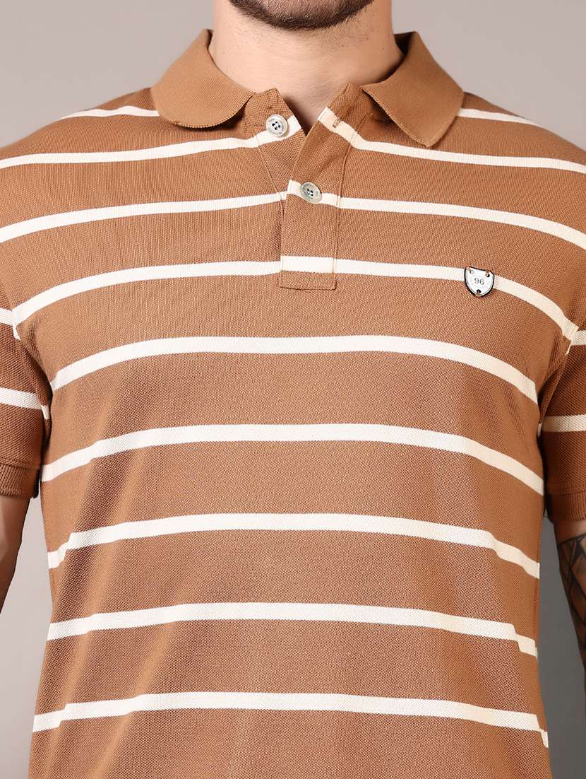 men striped short sleeves polo t-shirt - 21708376 -  Standard Image - 4