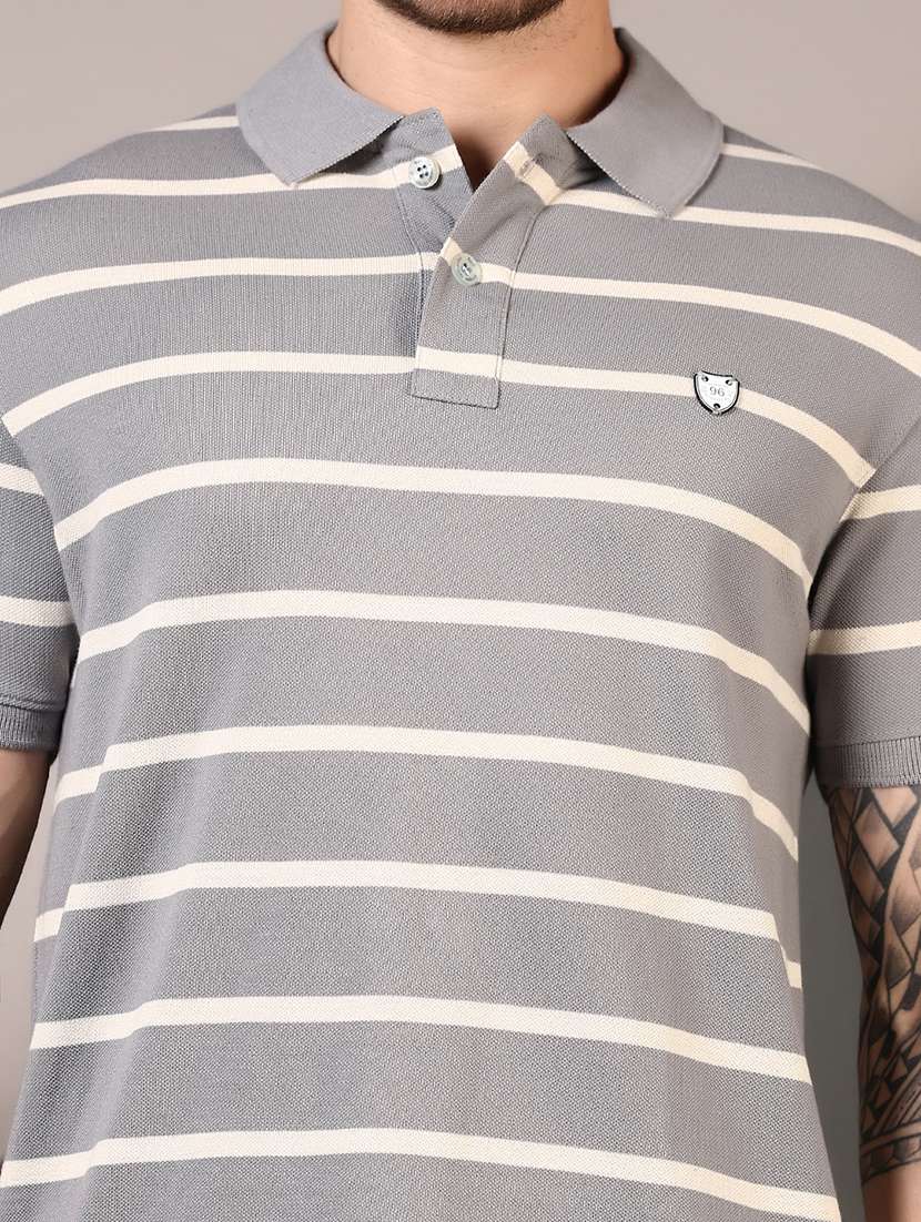 men striped short sleeves polo t-shirt - 21708378 -  Standard Image - 4