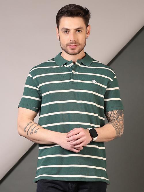 men striped short sleeve regular fit polo t-shirt - 21708379 - Standard Image - 0