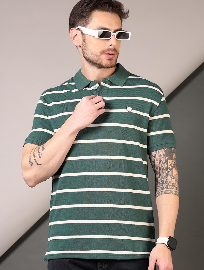 men striped short sleeve regular fit polo t-shirt - 21708379 - Standard Image - 1
