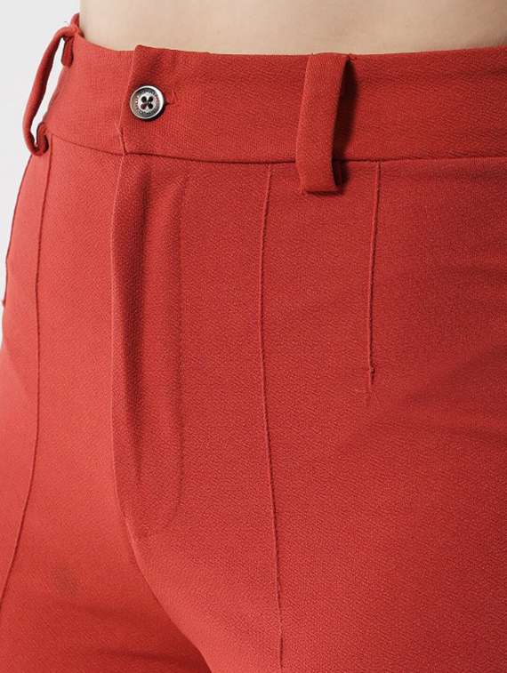 women high rise solid tailored pant - 21708389 -  Standard Image - 4