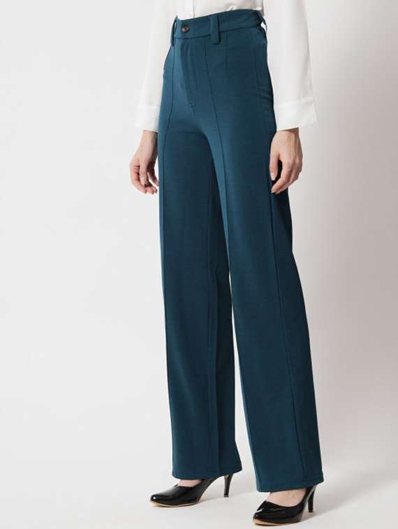 women high rise solid tailored pant - 21708391 -  Standard Image - 1